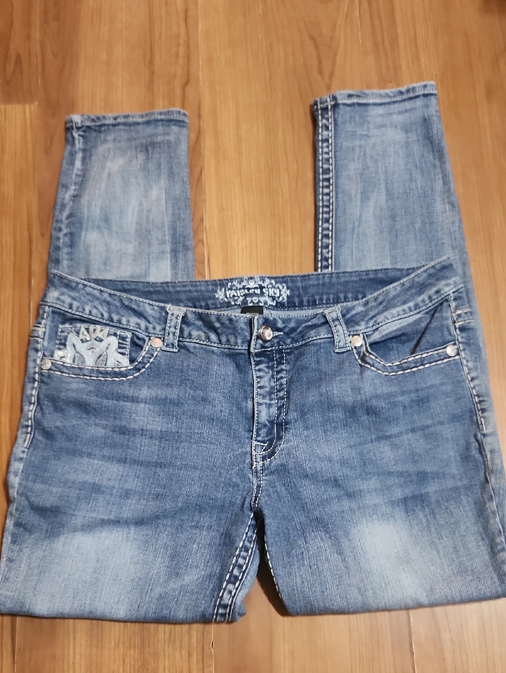 Paisley Sky Light Blue Skinny Jeans